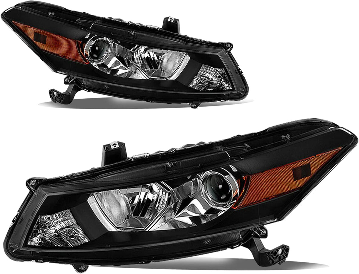 Headlight Assembly Replacement for 2008 to 2012 Honda Accord 2-Door Coupe Chrome Housing D82180