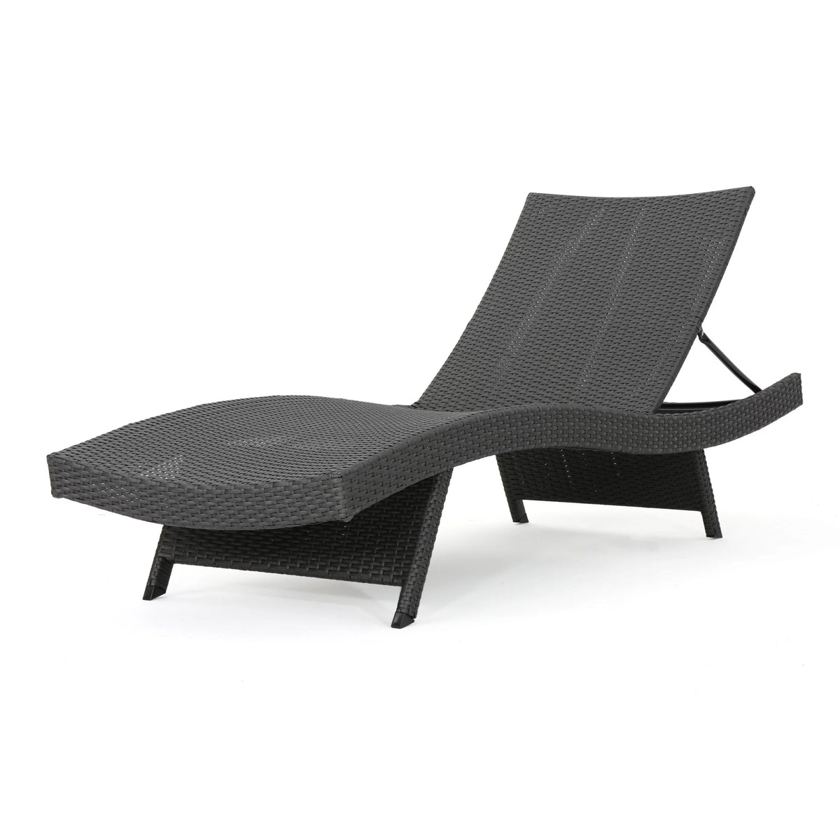 Grey Wicker Adjustable Chaise Lounge Set of 2 N219459