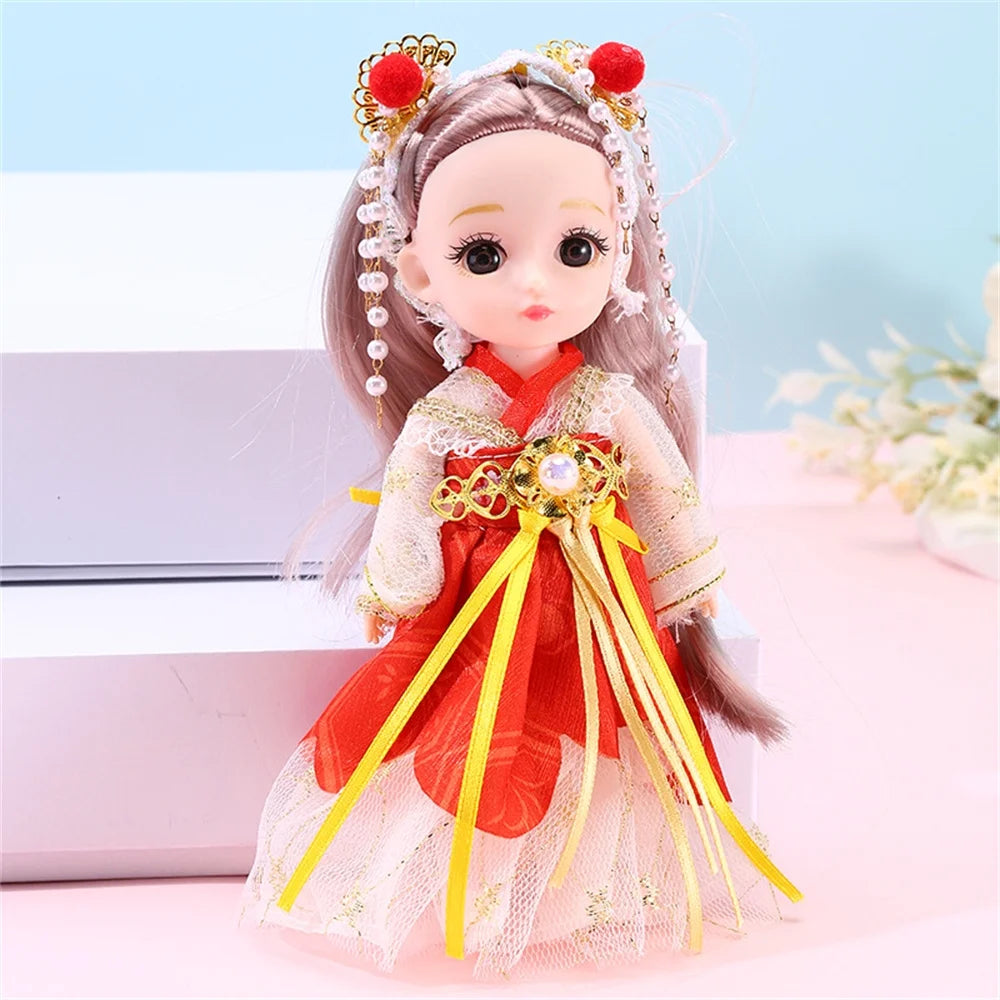 17cm Doll Antique Hanfu Costume Dress Set Q209