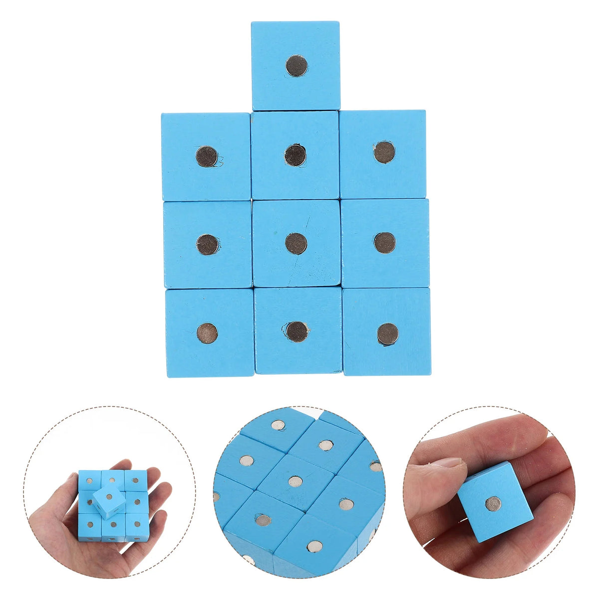 10pcs Wooden Magnetic Building Blocks Toy U116