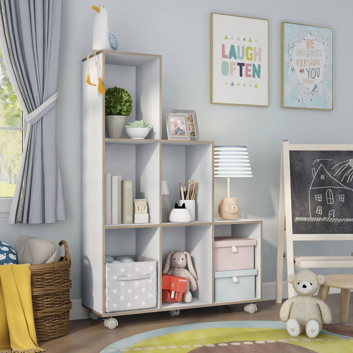 White 6-Shelf Display Cabinet P1585