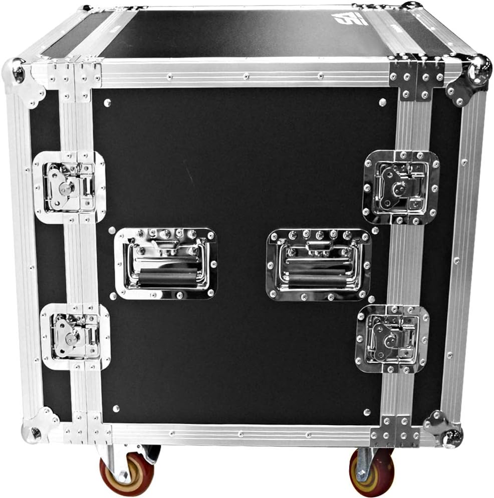 Heavy Duty 12 Space ATA Rack Case with 4 Inch Casters V584