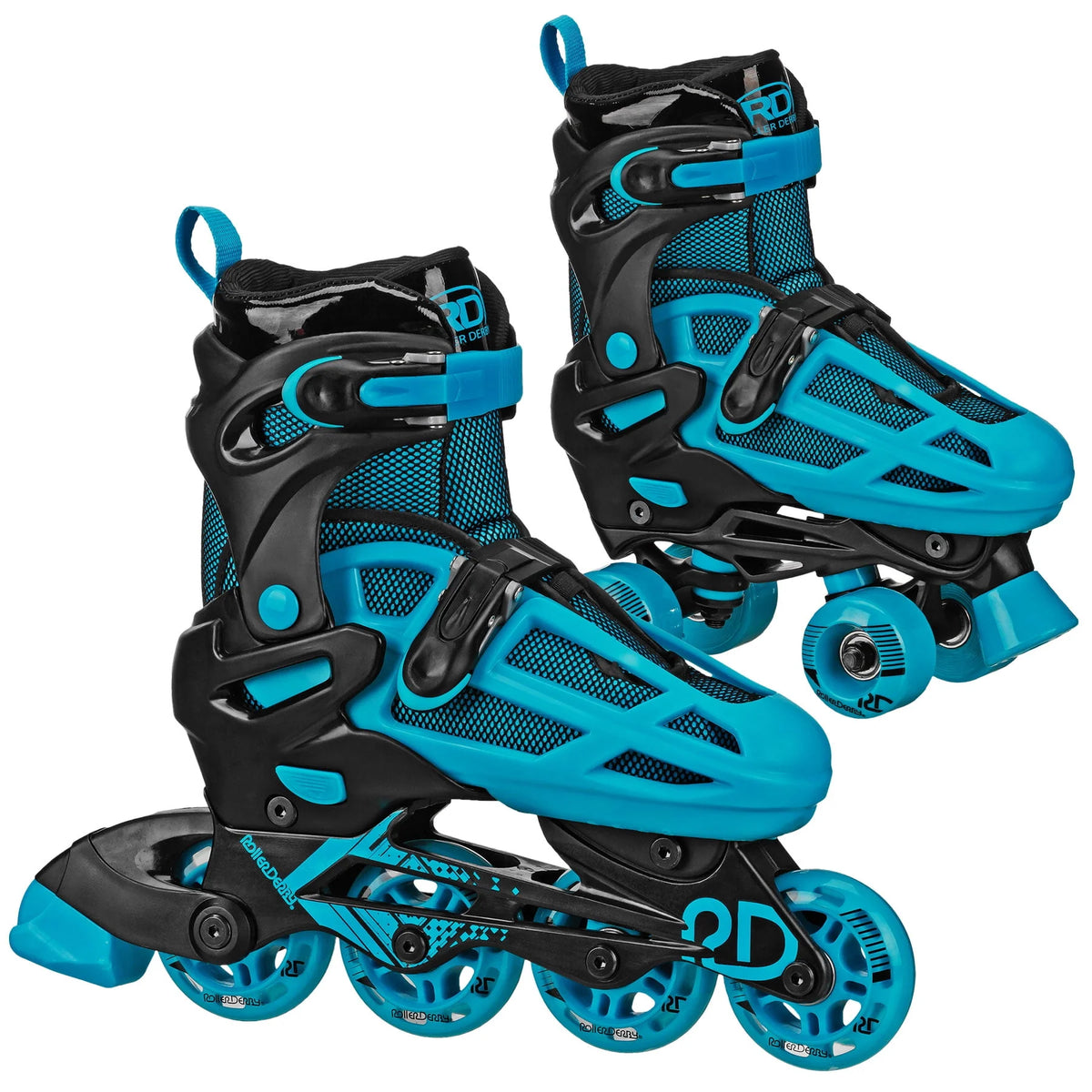 Boys 2-in-1 Roller/Inline Skates Black/Green A762