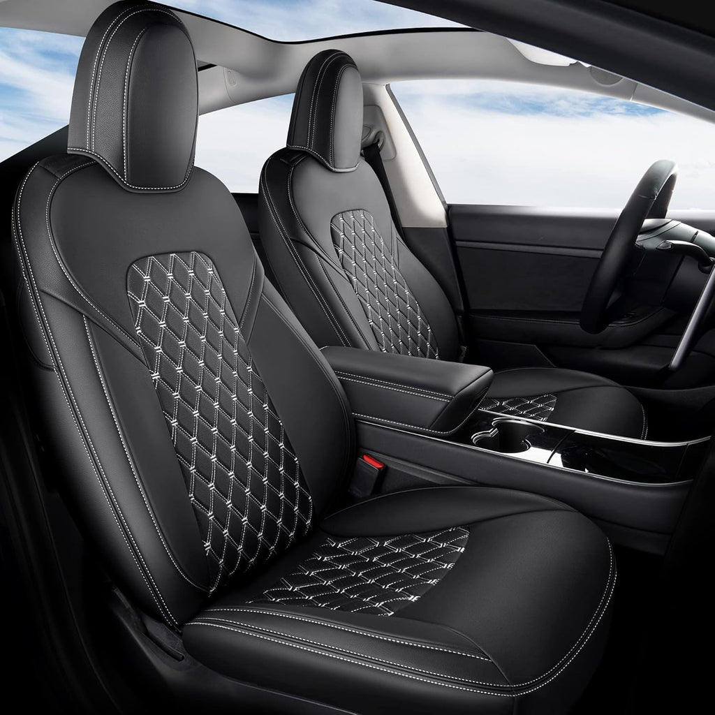 Black Pu Leather Car Seat Covers for Tesla Model Y M820832