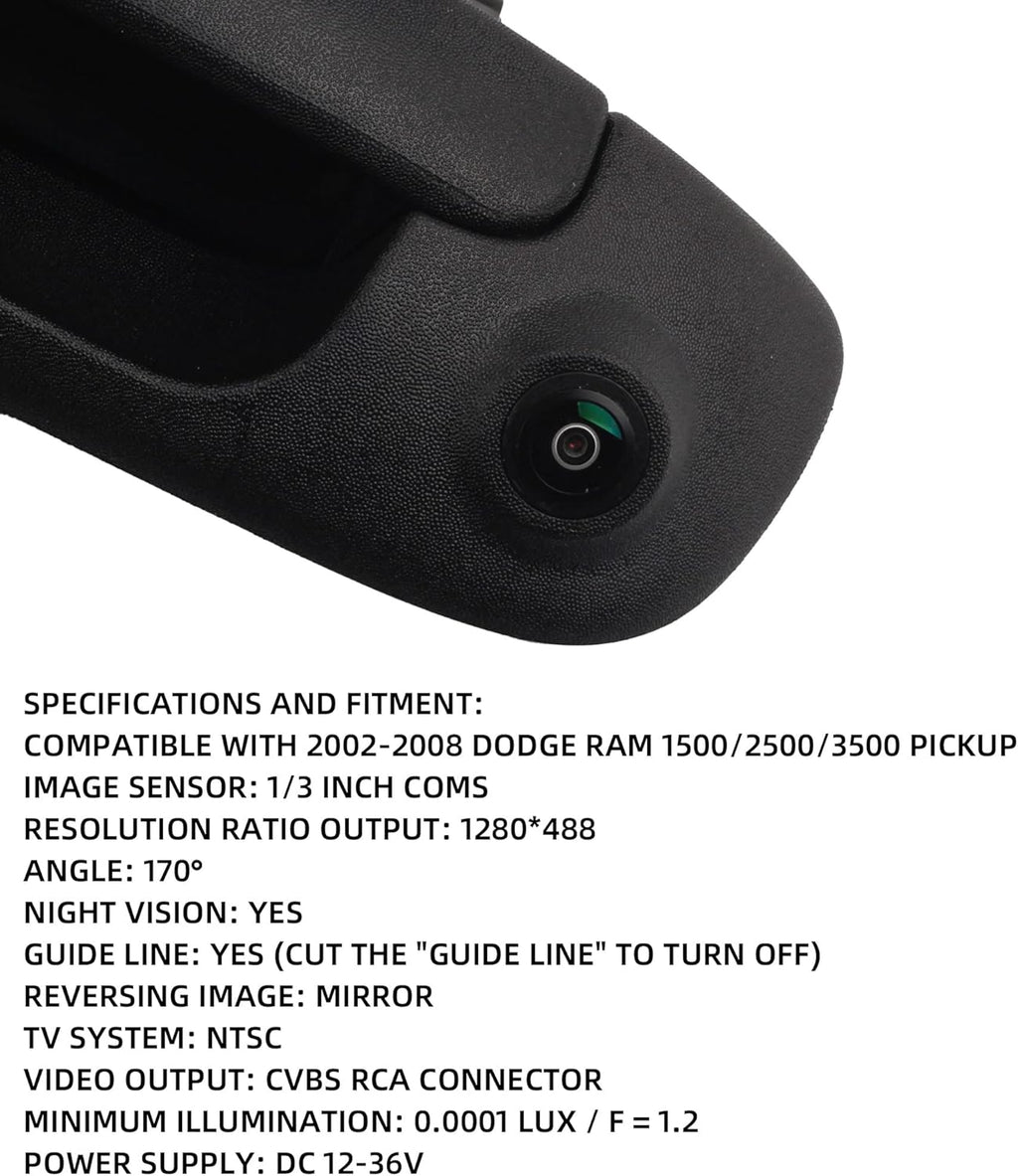 Tailgate Handle with Backup Rear View Camera for Dodge Ram 1500 2500 3500 P36746