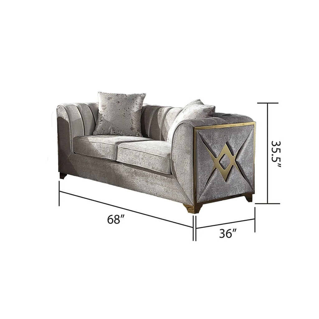 2 PC Wood Living Room Set in Cream X60584