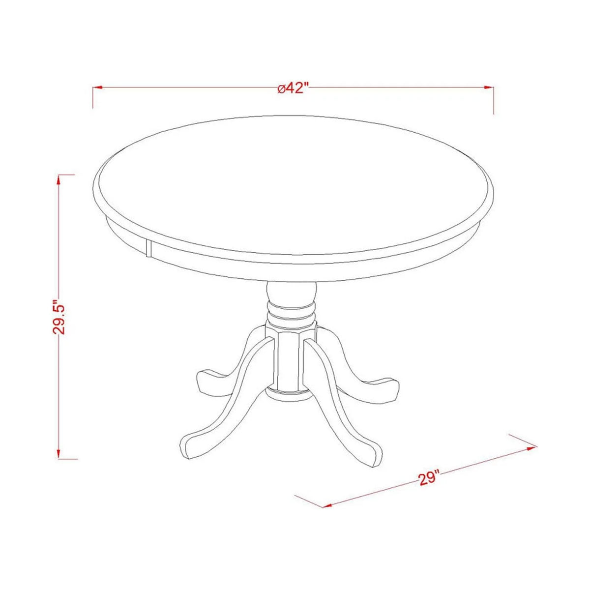 3-piece Wood Dining Set in Walnut J23370
