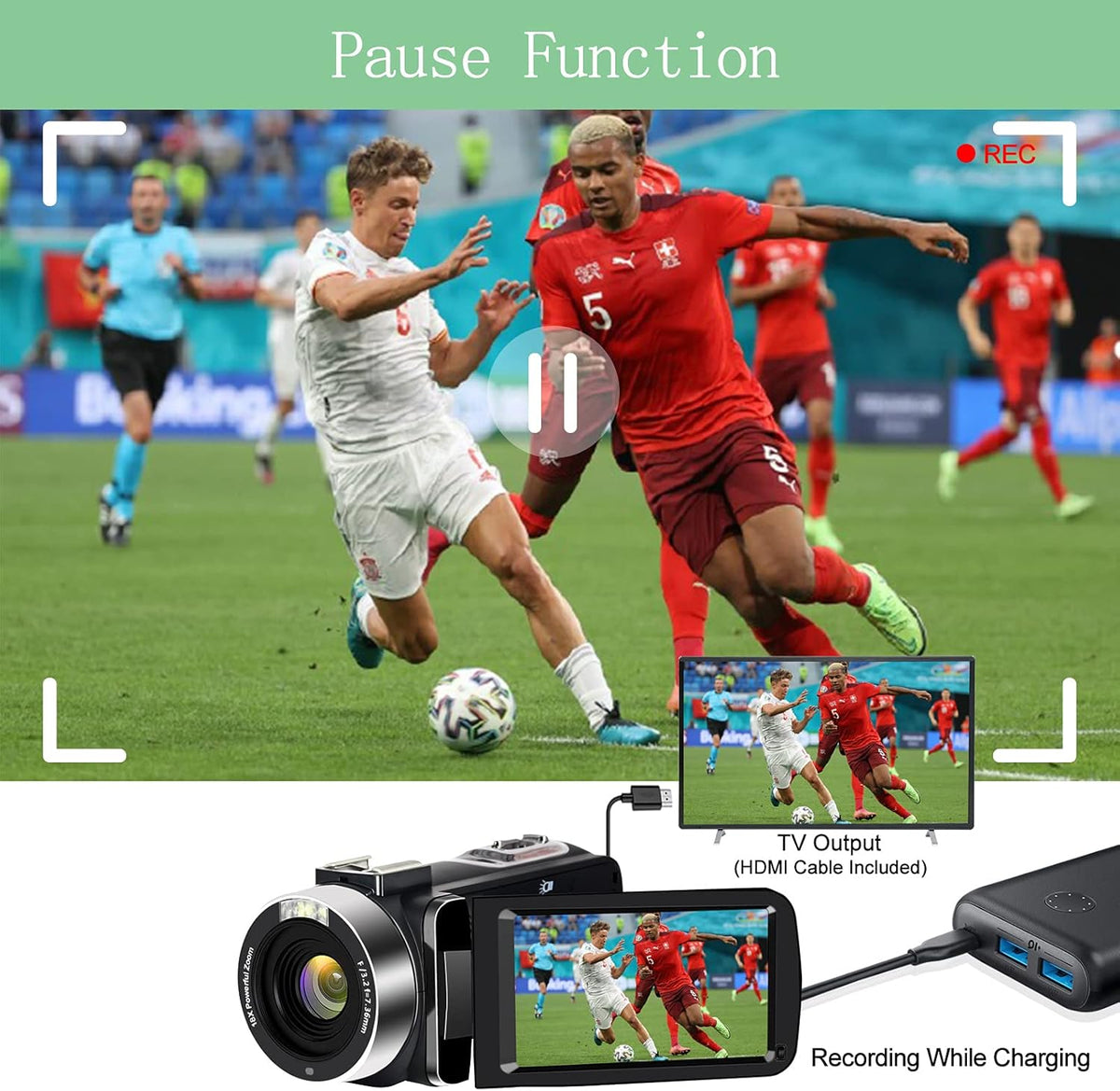 1080P 30FPS 3.0 Inch 270 Degree Rotation 16X Zoom Camcorder M743823