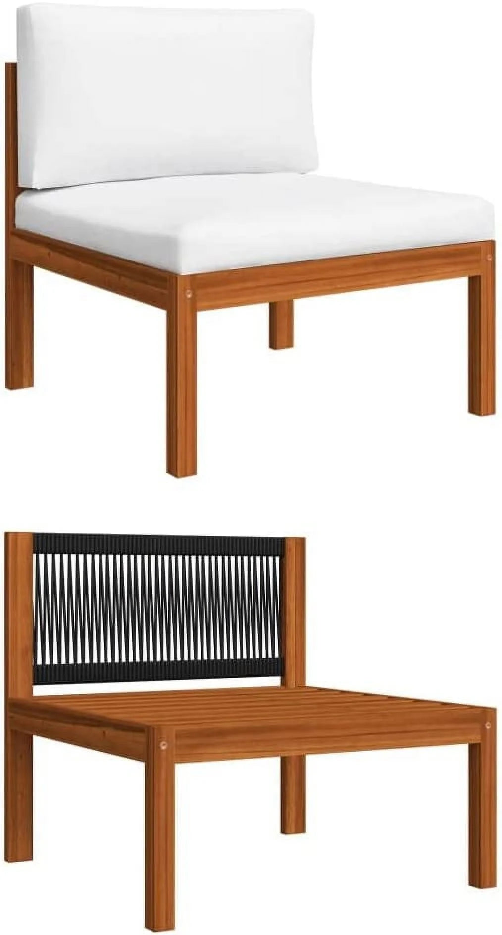 12 Piece Cream Solid Acacia Wood Patio Lounge Set M785047