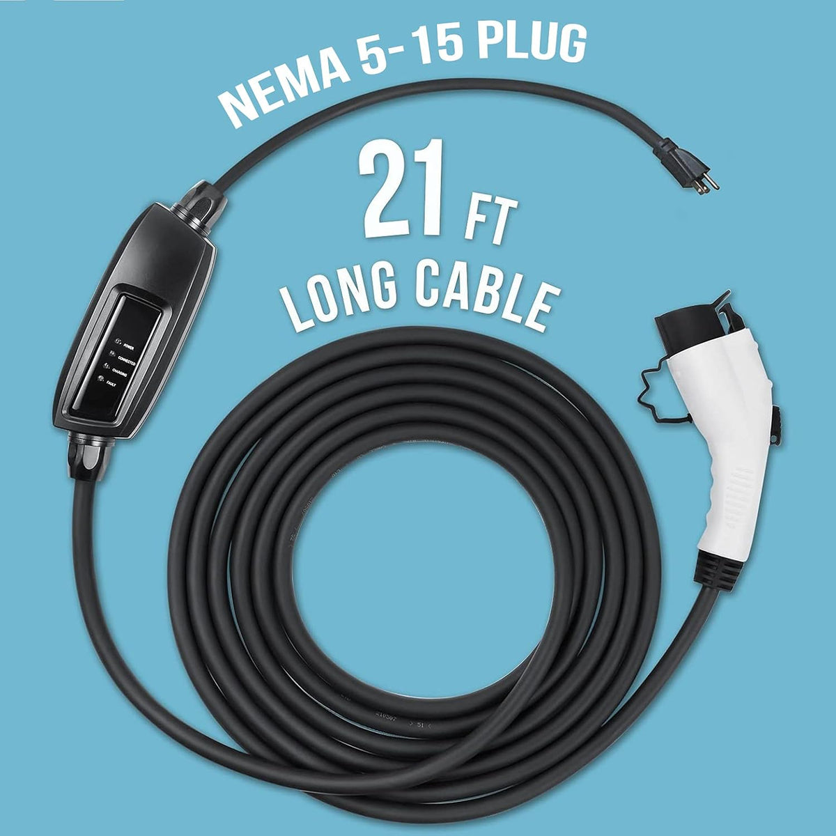 110V 16 Amp Level 1 EV Charger with 21ft Extension Cord P76081