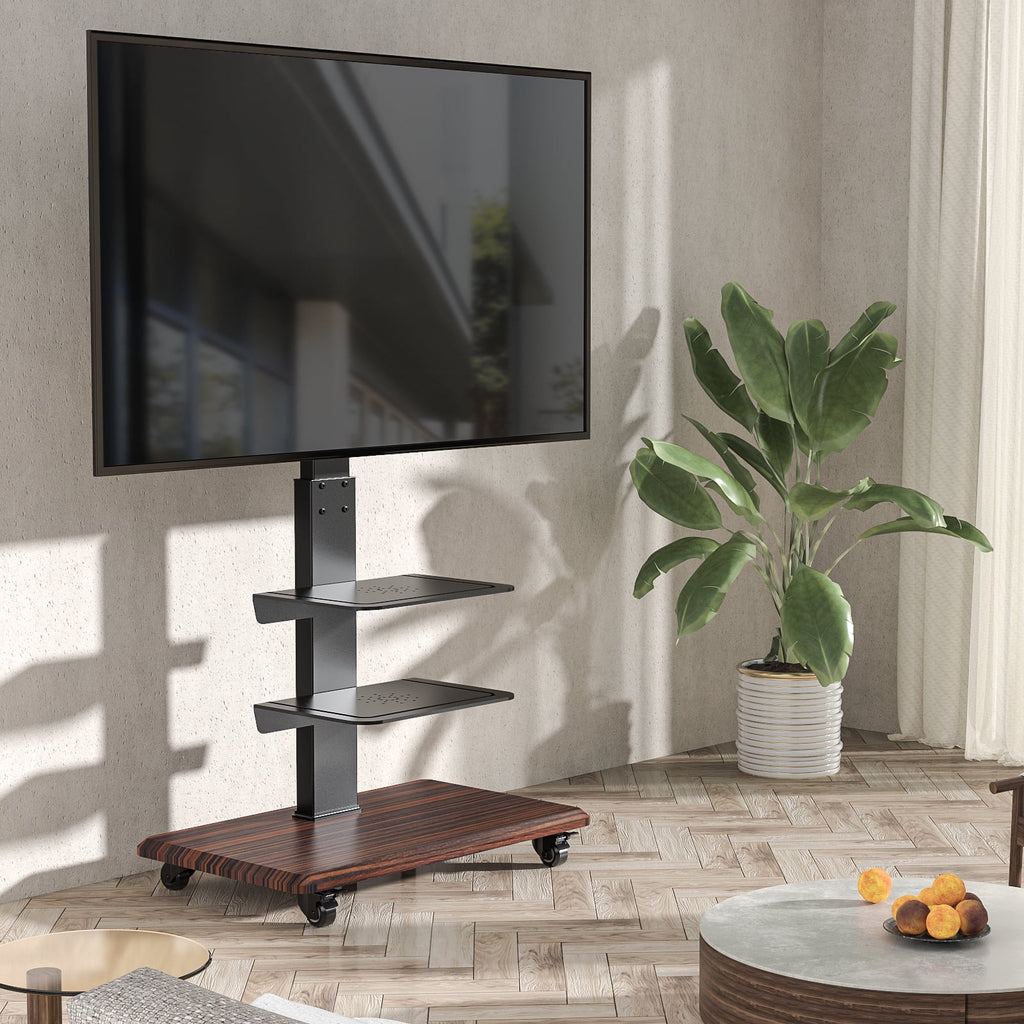 Black Rolling TV Stand with 3 Shelves F465007