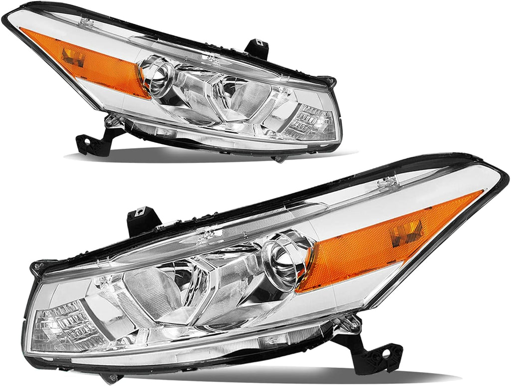 Headlight Assembly Replacement for 2008 to 2012 Honda Accord 2-Door Coupe Chrome Housing D82180