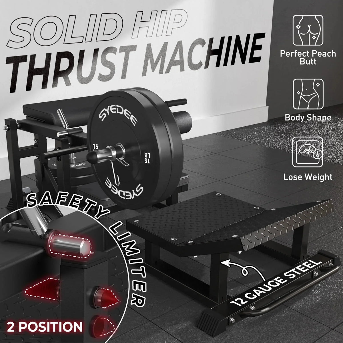 Heavy Duty Plate-Loaded Hip Thrust Machine X609