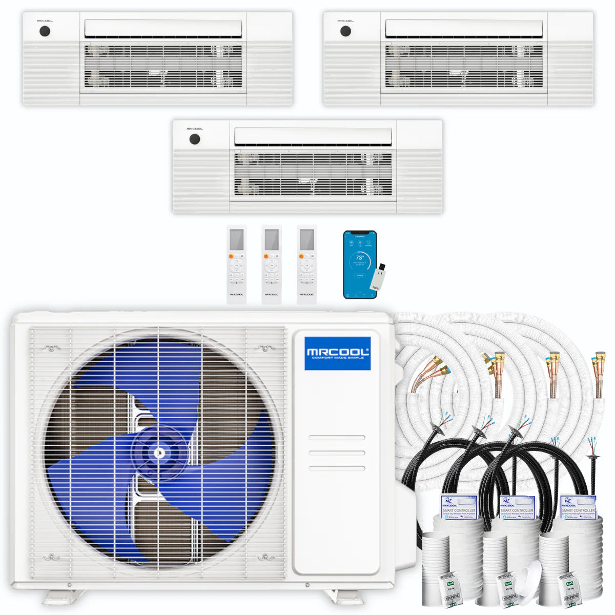 36,000 BTU 3 Zone Ceiling Cassette Ductless Air Conditioner and Heat Pump I7535