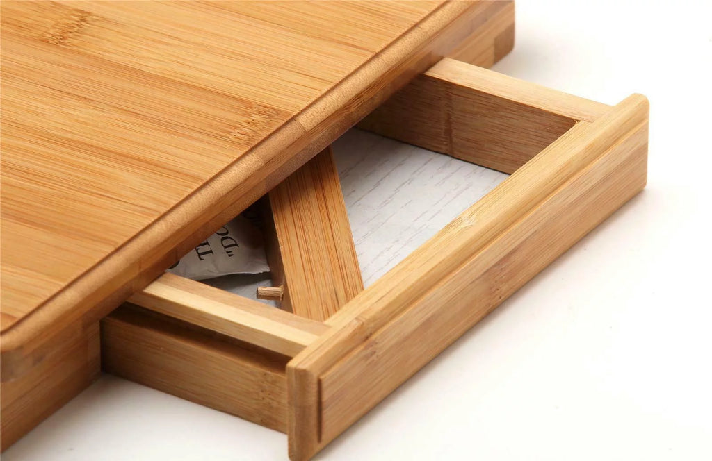 Bamboo Laptop Desk Table with Cooling Fan and Drawer F3604