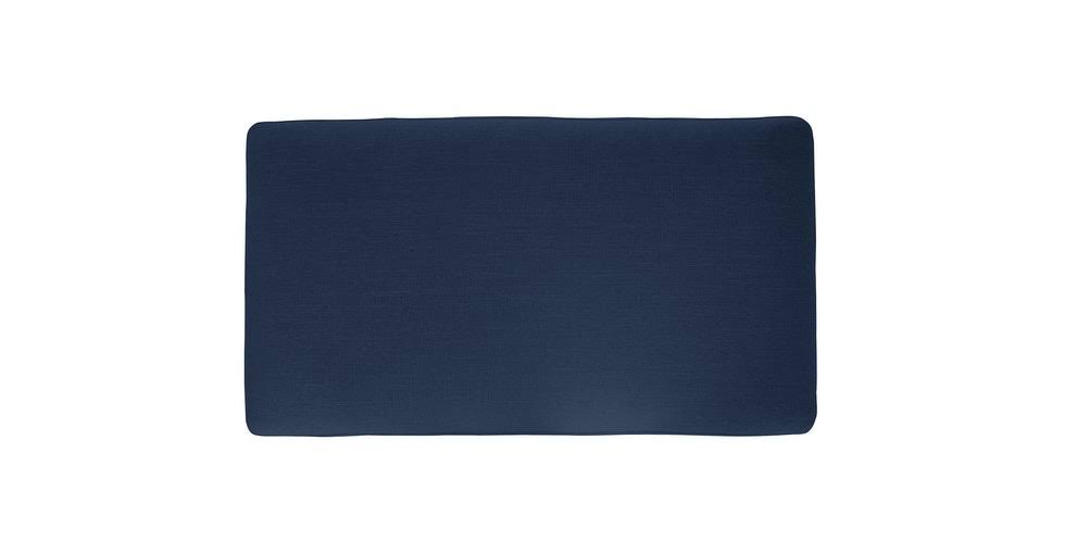 Blue Fabric Ottoman with Black Metal Legs L993