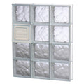 Wavy Pattern Frameless Replacement Glass Block Window W6332