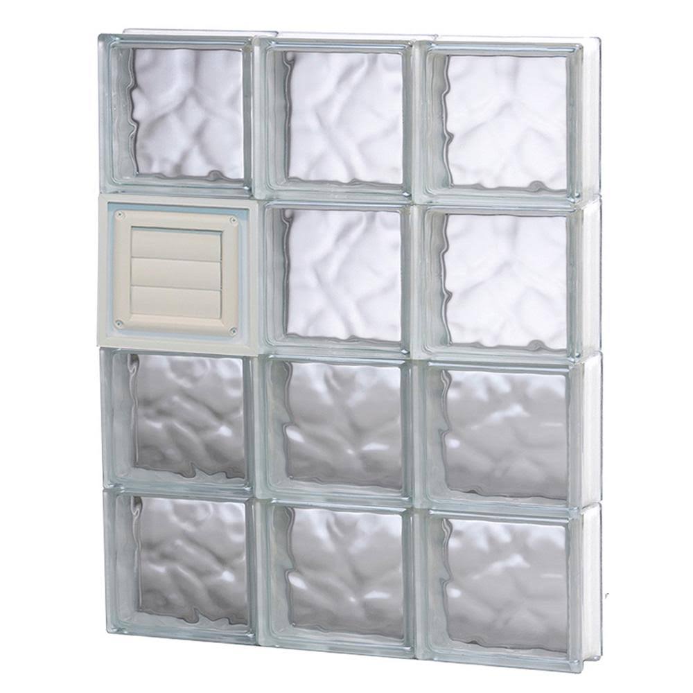 Wavy Pattern Frameless Replacement Glass Block Window W6332