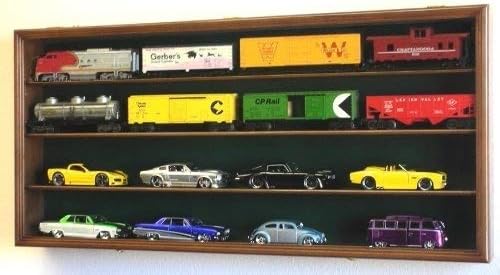 Black O Scale Train Display Case Cabinet Wall Rack with UV Protection Lockable N1937