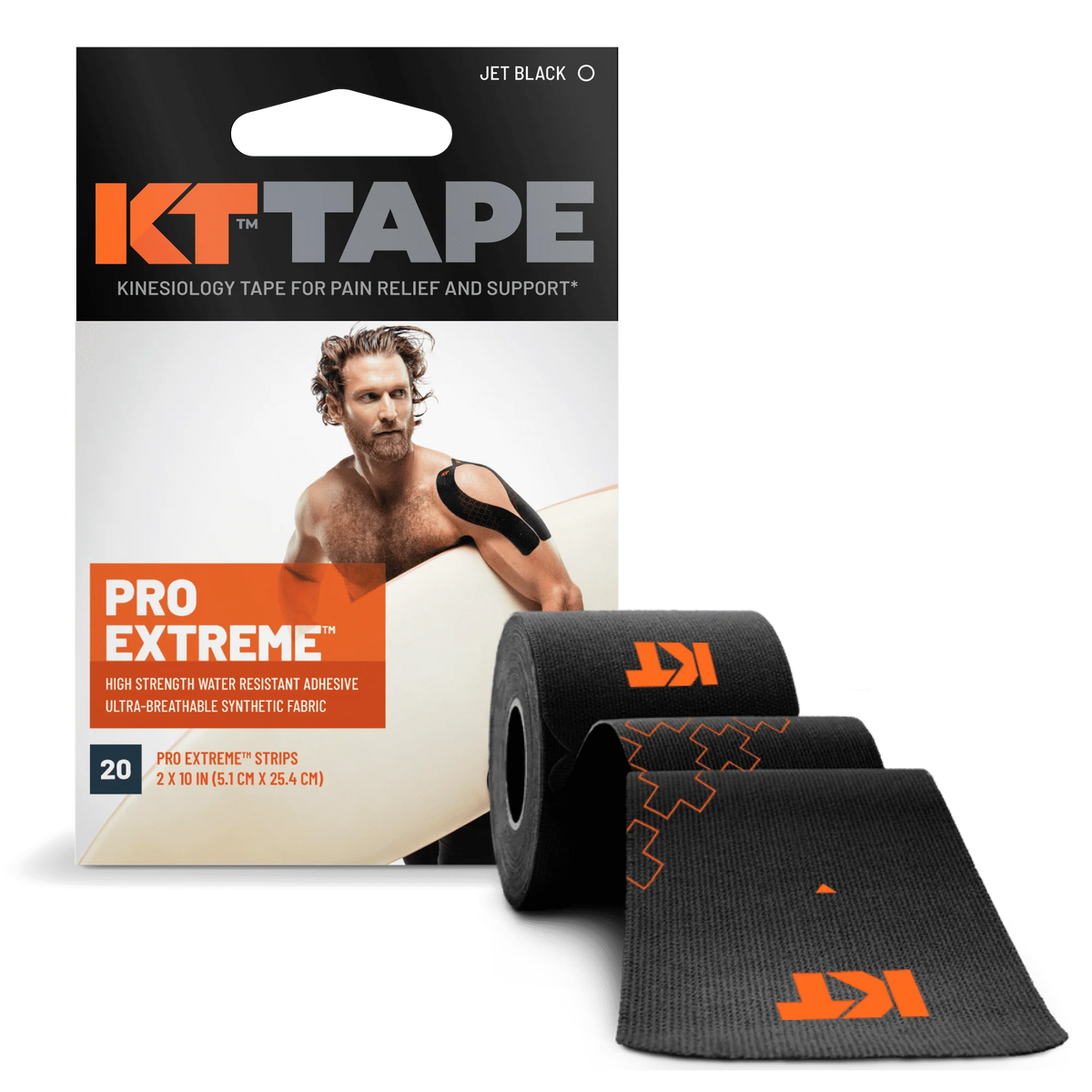 Black Synthetic Kinesiology Tape 20 Precut Strips S4815