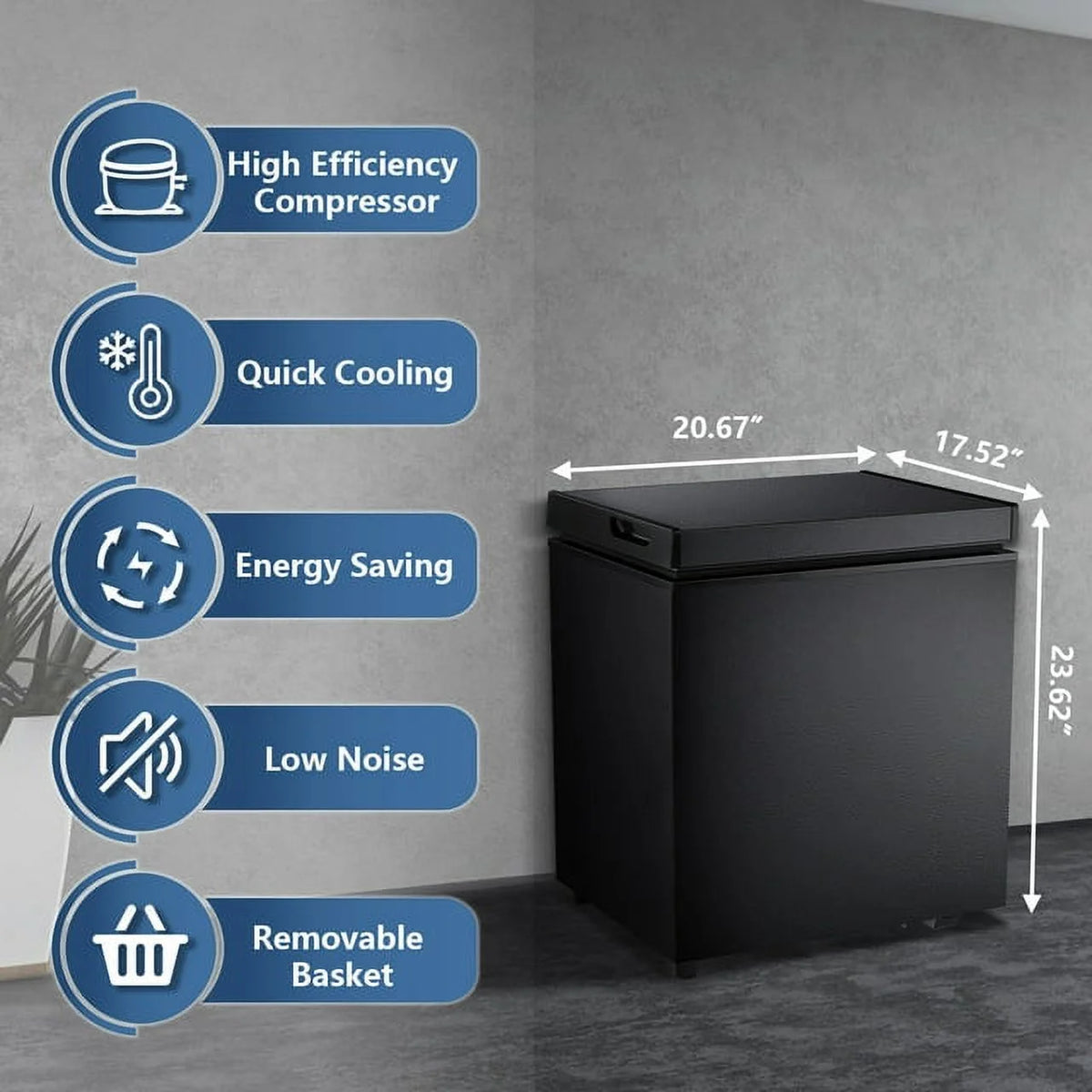 1.8 Cu.ft Black Compact Freezer N281511
