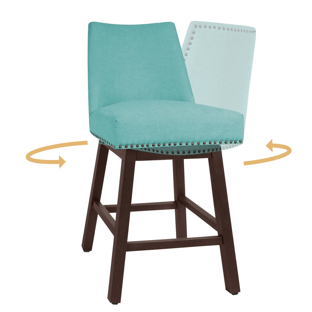 Tiffany Swivel Upholstered Bar Stools Set of 2 A325
