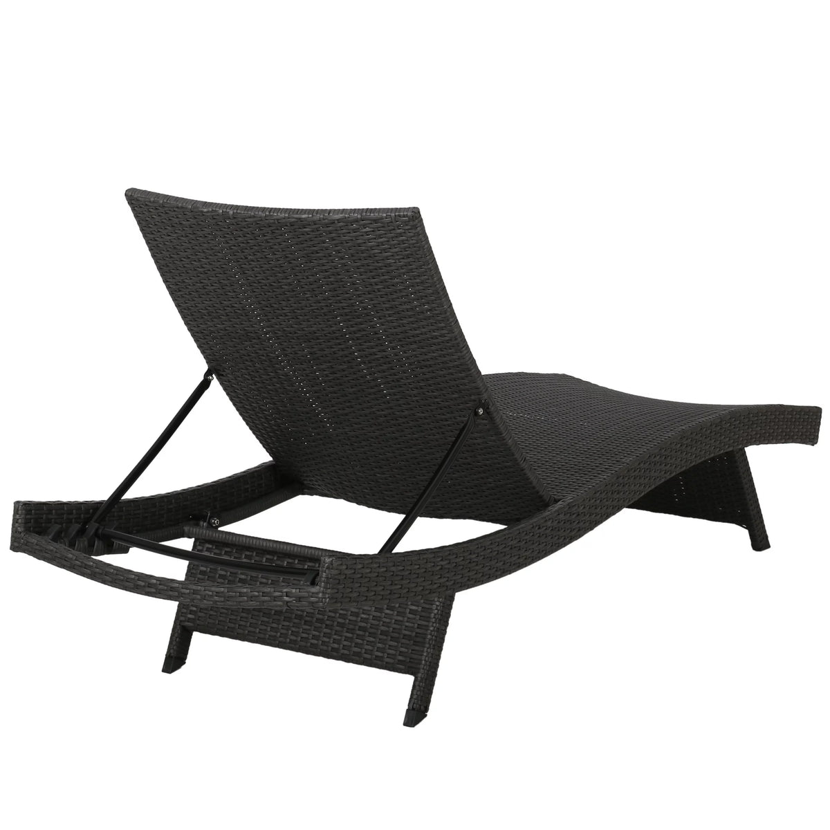 Grey Wicker Adjustable Chaise Lounge Set of 2 N219459