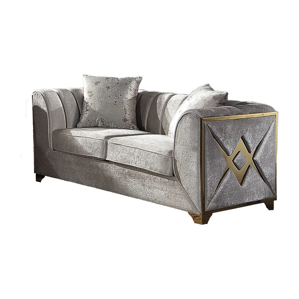 2 PC Wood Living Room Set in Cream X60584