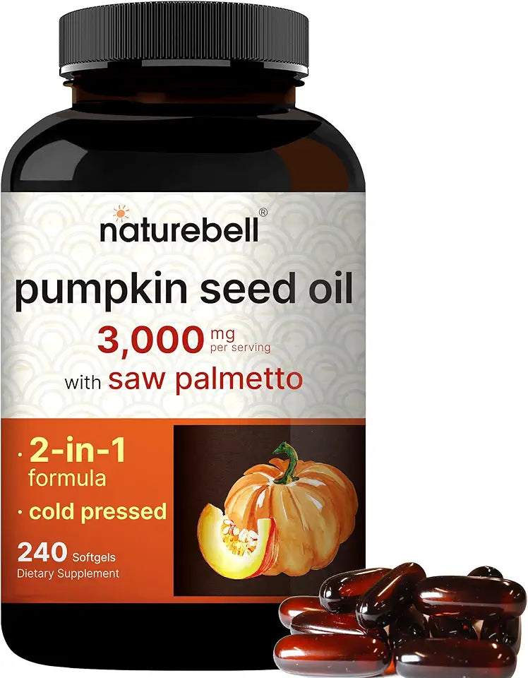 Virgin Pumpkin Seed Oil with Saw Palmetto 240 Softgel Capsules O6193