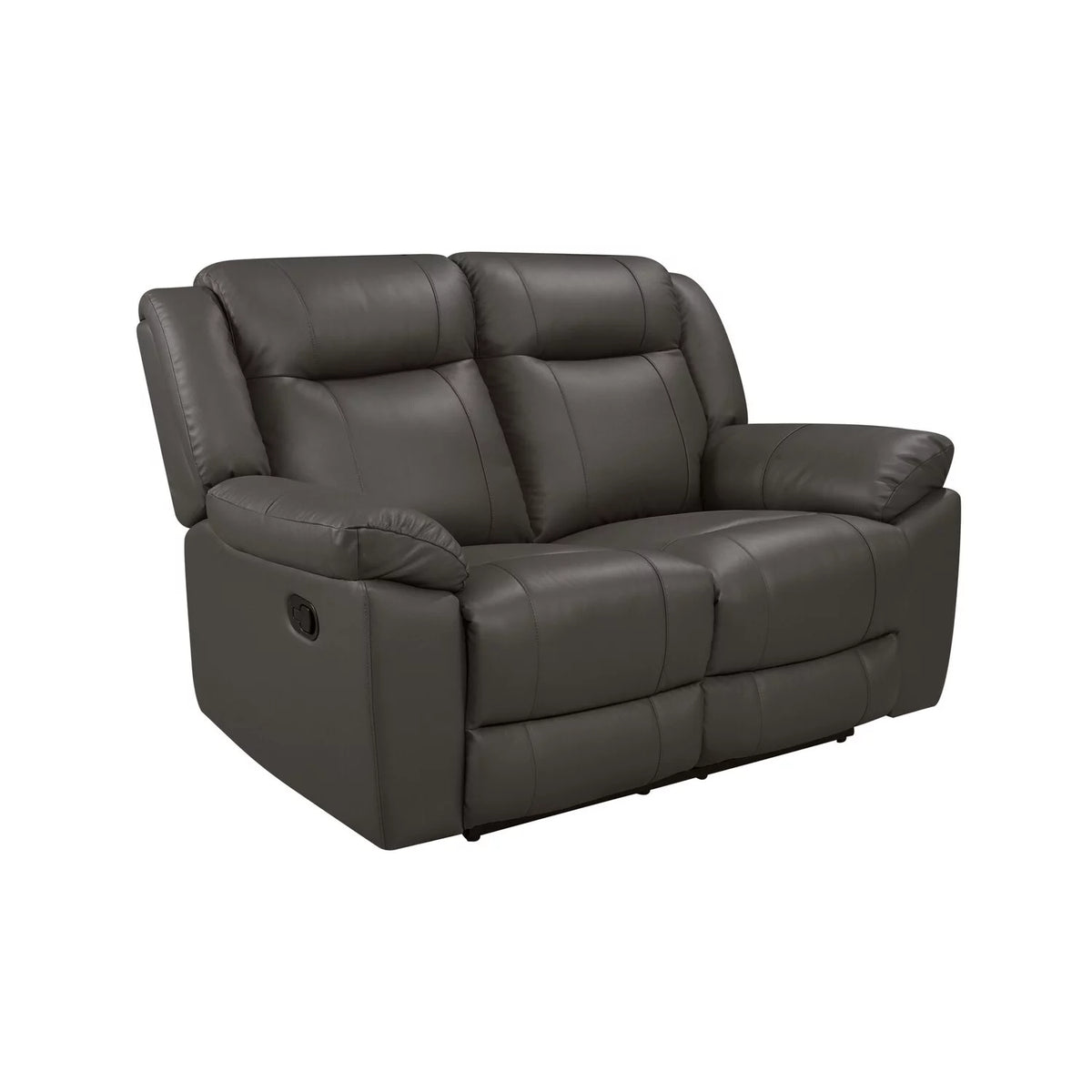 60 Inch Gray Real Leather Manual Recliner Loveseat A703