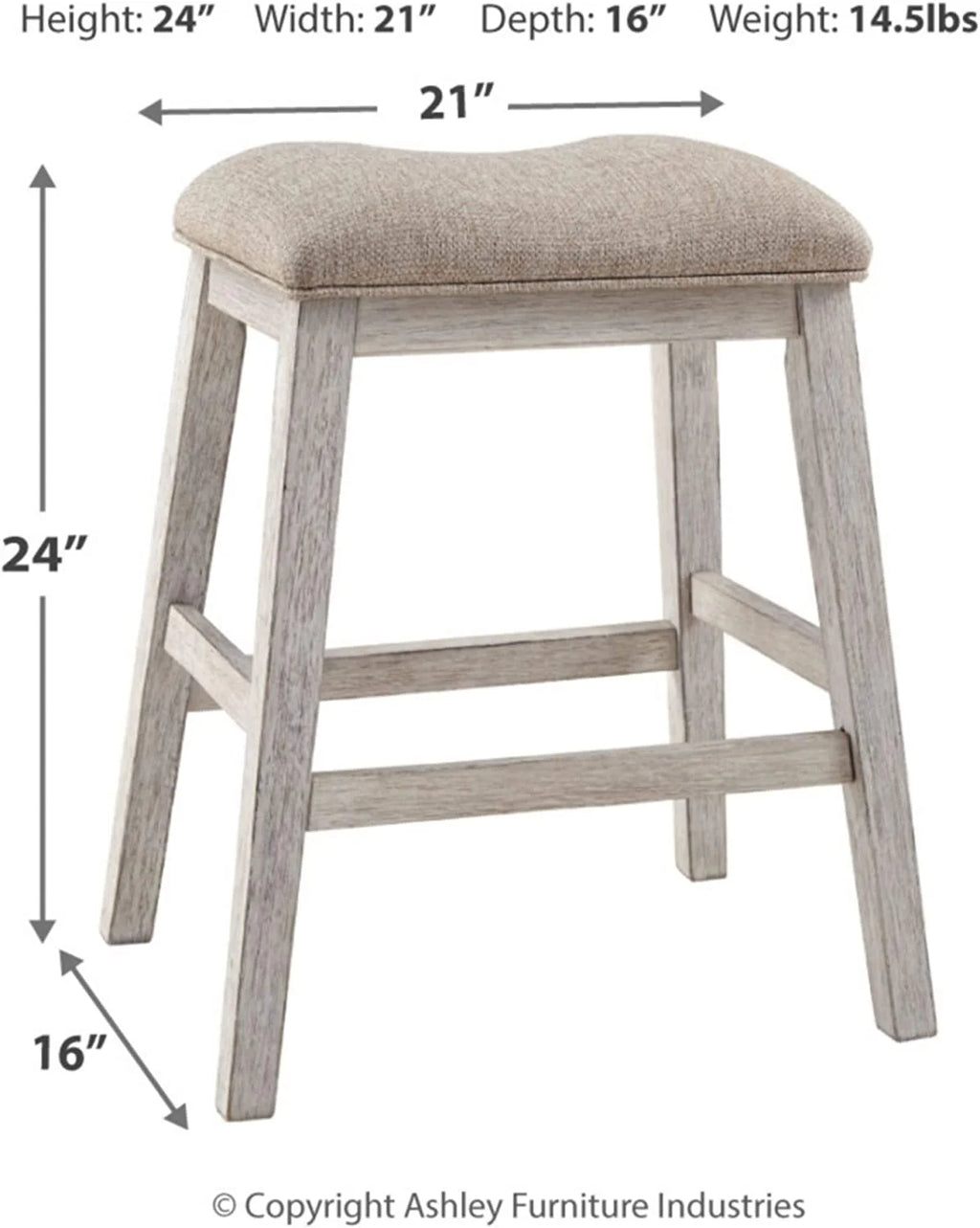 24" Counter Height Upholstered Barstool, Set of 2 Y2831