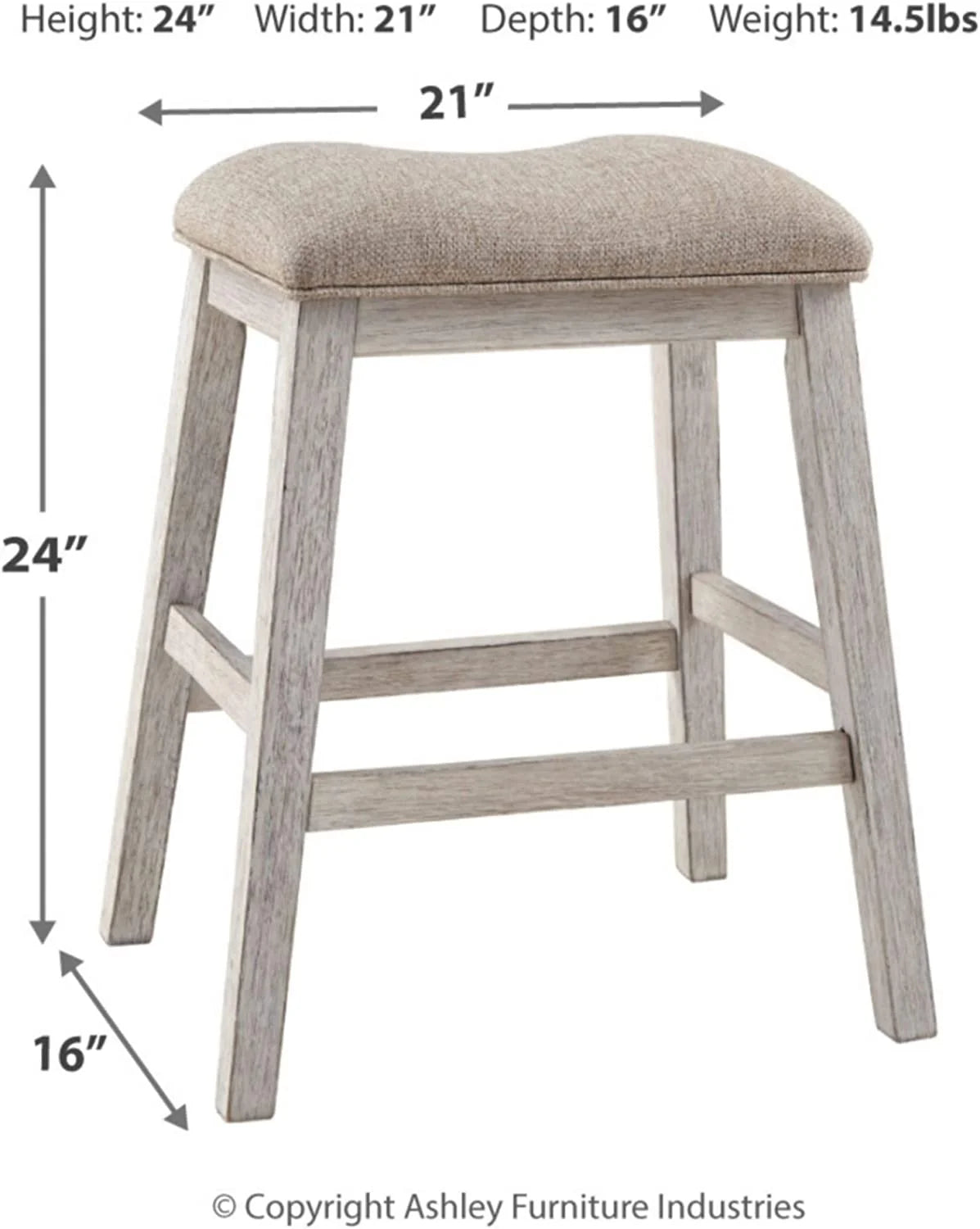 24" Counter Height Upholstered Barstool, Set of 2 Y2831