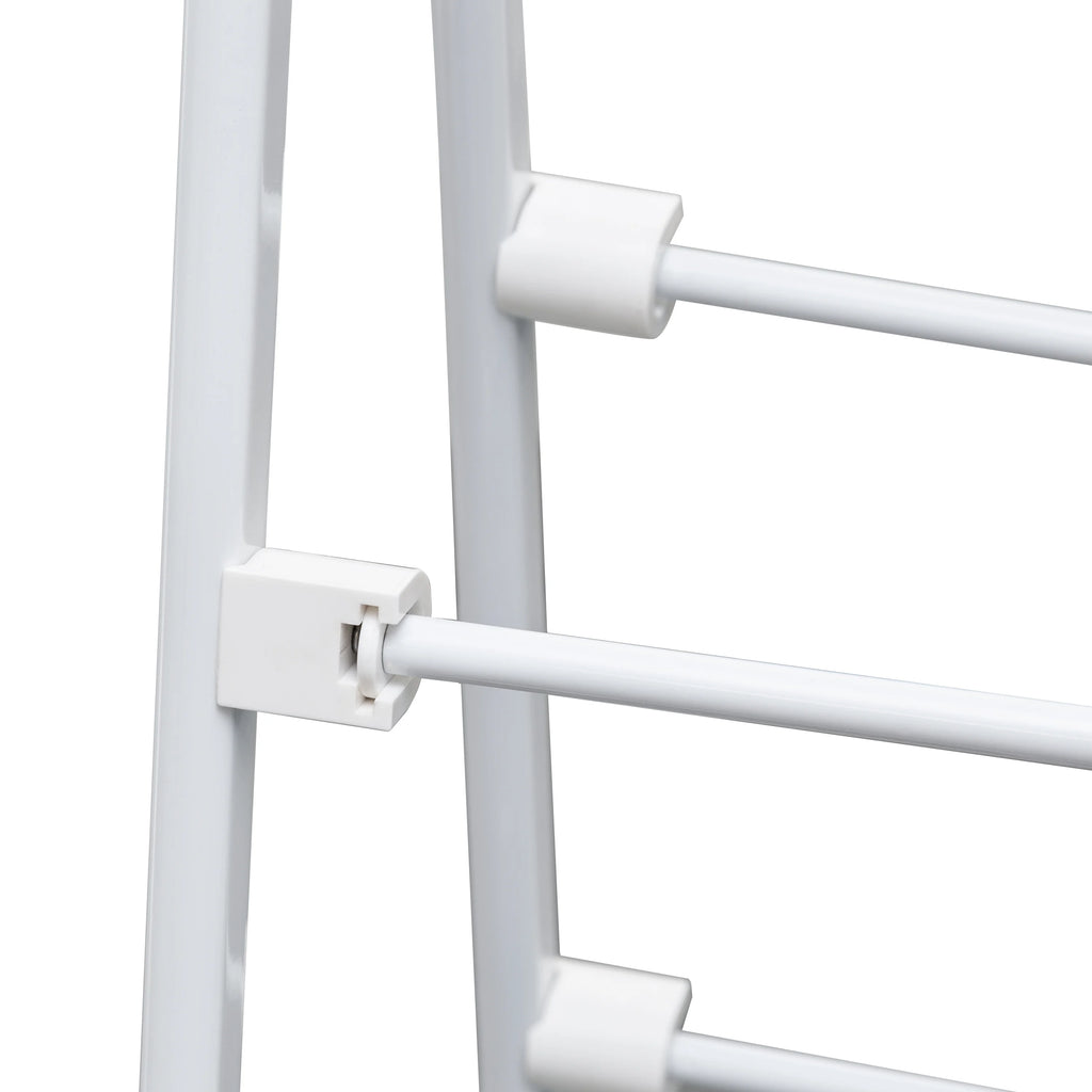 White Collapsible Steel Rolling Clothes Drying Rack E526079