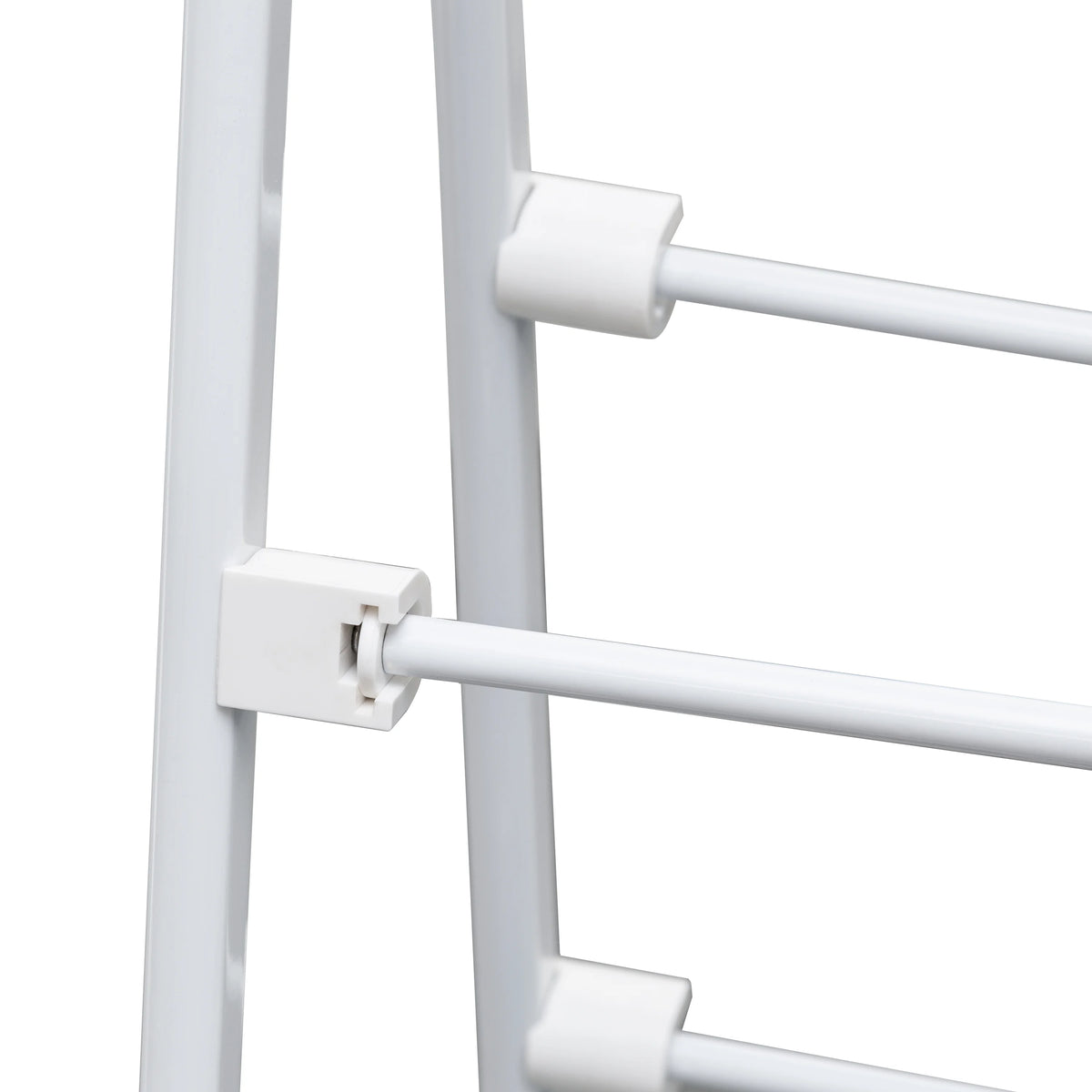 White Collapsible Steel Rolling Clothes Drying Rack E526079