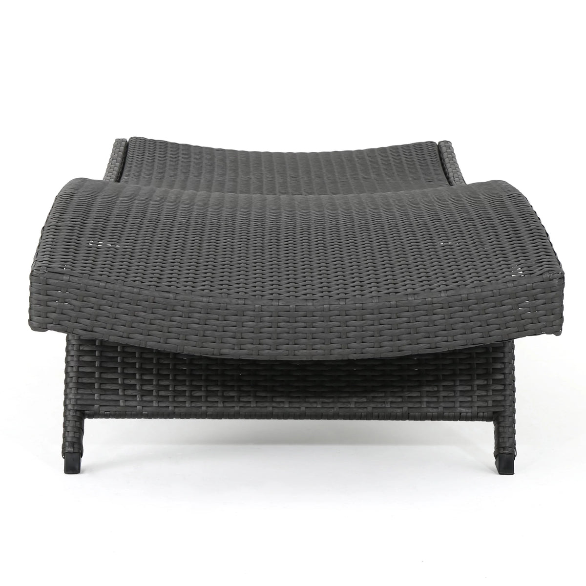 Grey Wicker Adjustable Chaise Lounge Set of 2 N219459