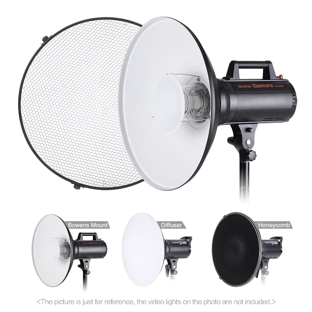 41cm Speedlite Strobe Diffuser Beauty Dish Lampshade with Reflector Honeycomb Soft Cloth C7177