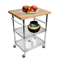 3 Tier Gourmet Cart with Maple Butcher Block Top N596799