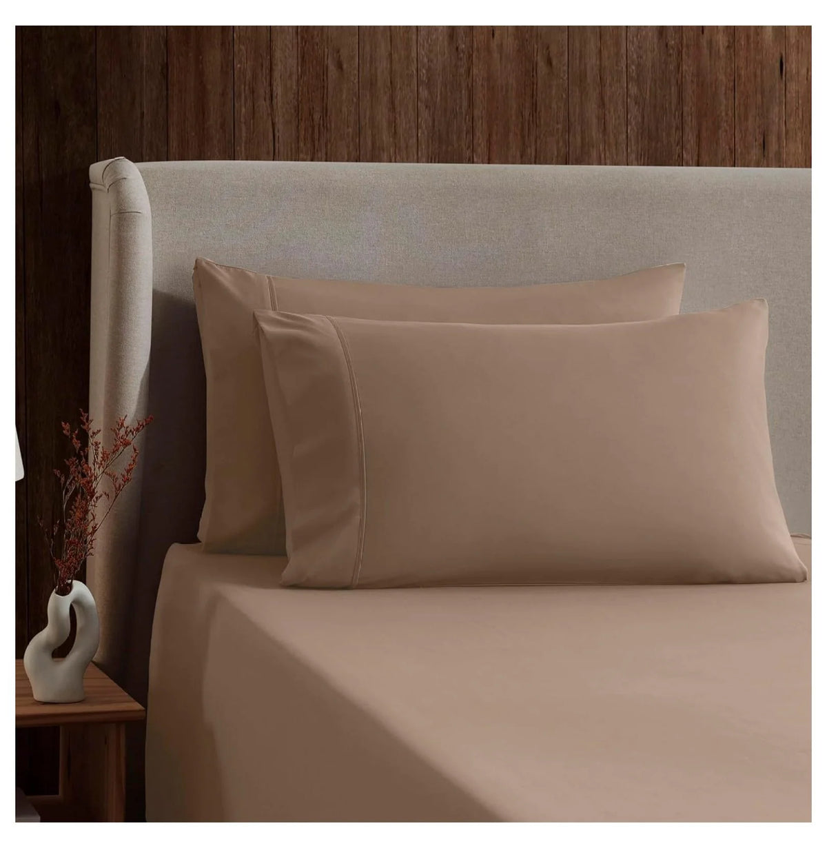 Twin 3 Piece Deep Pocket Bed Sheets Set with Fitted Sheet, Flat Sheet, Pillow Case N11395