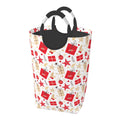 Collapsible Laundry Basket Hamper, Red Christmas Print 50L Q631