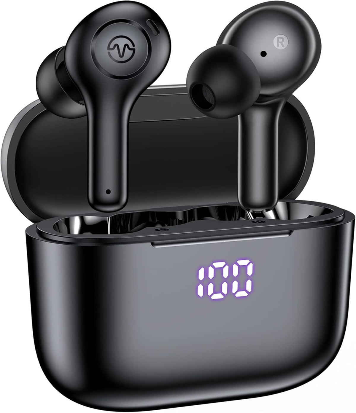 Wireless Earbuds with Wireless Charging Case, 50H Playback Bluetooth Headphones, Pack of 2 V342