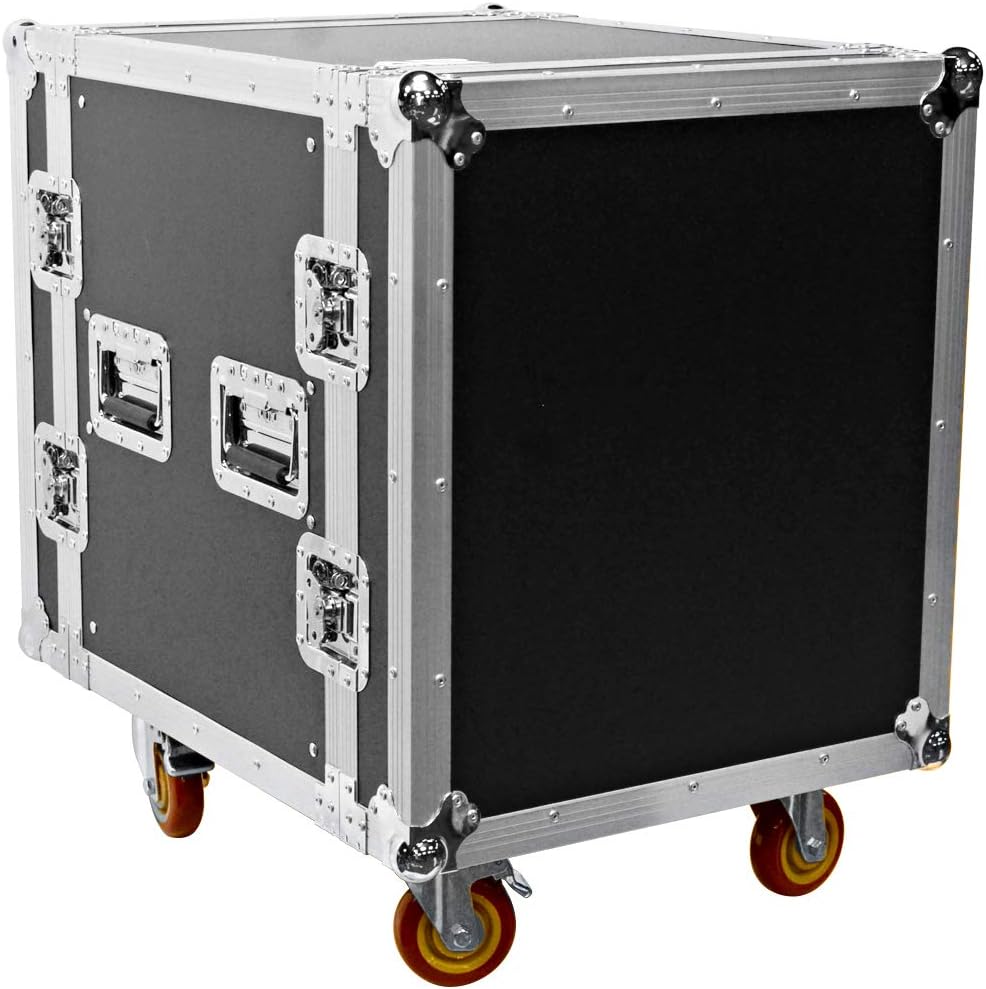 Heavy Duty 12 Space ATA Rack Case with 4 Inch Casters V584