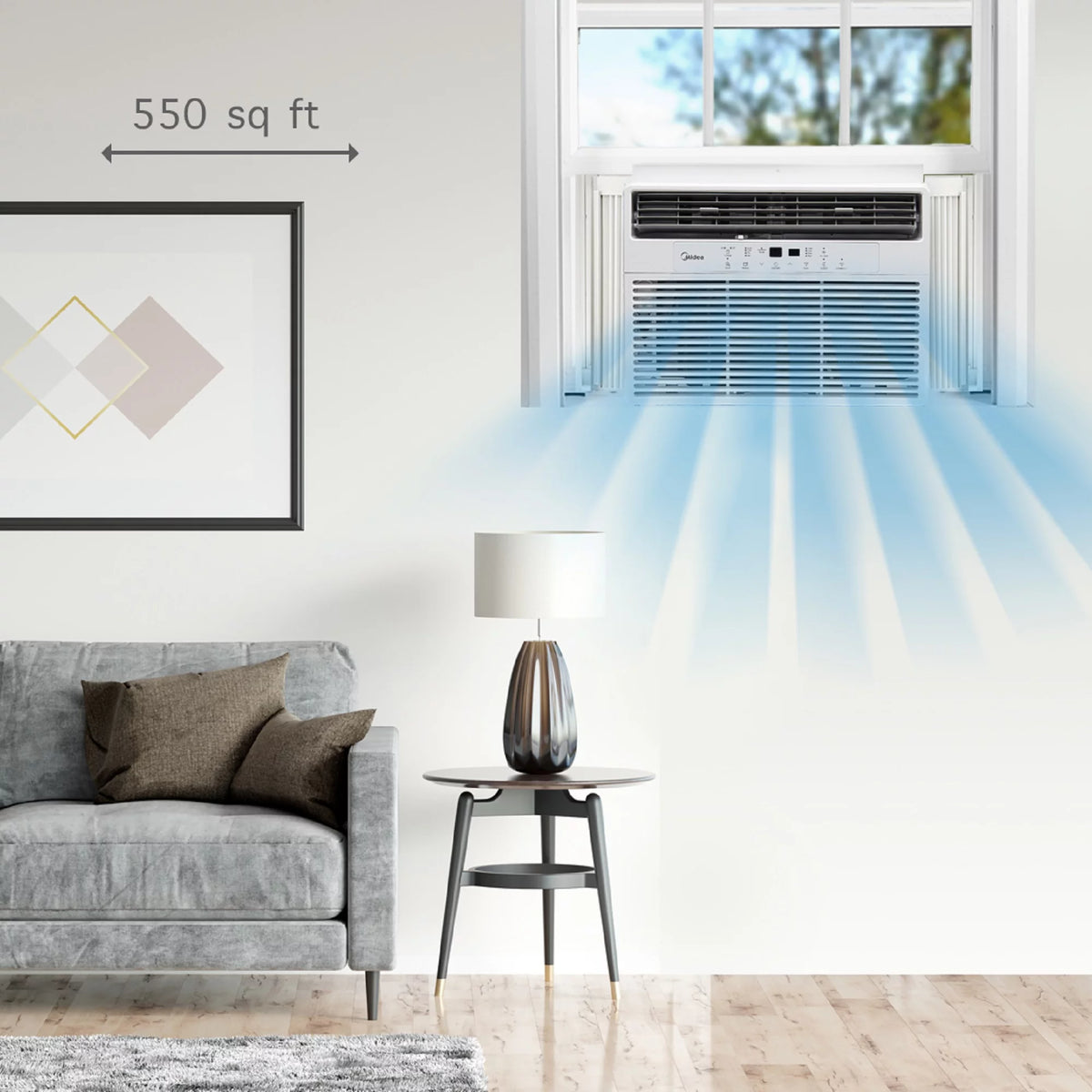 12,000 BTU 115V Smart Window Air Conditioner with Remote, White H2265