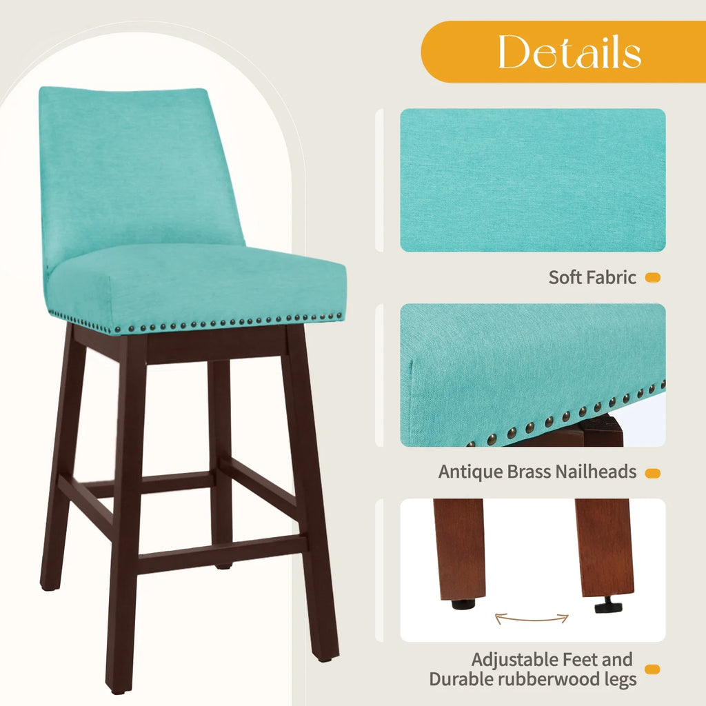 Tiffany Swivel Upholstered Bar Stools Set of 2 A325