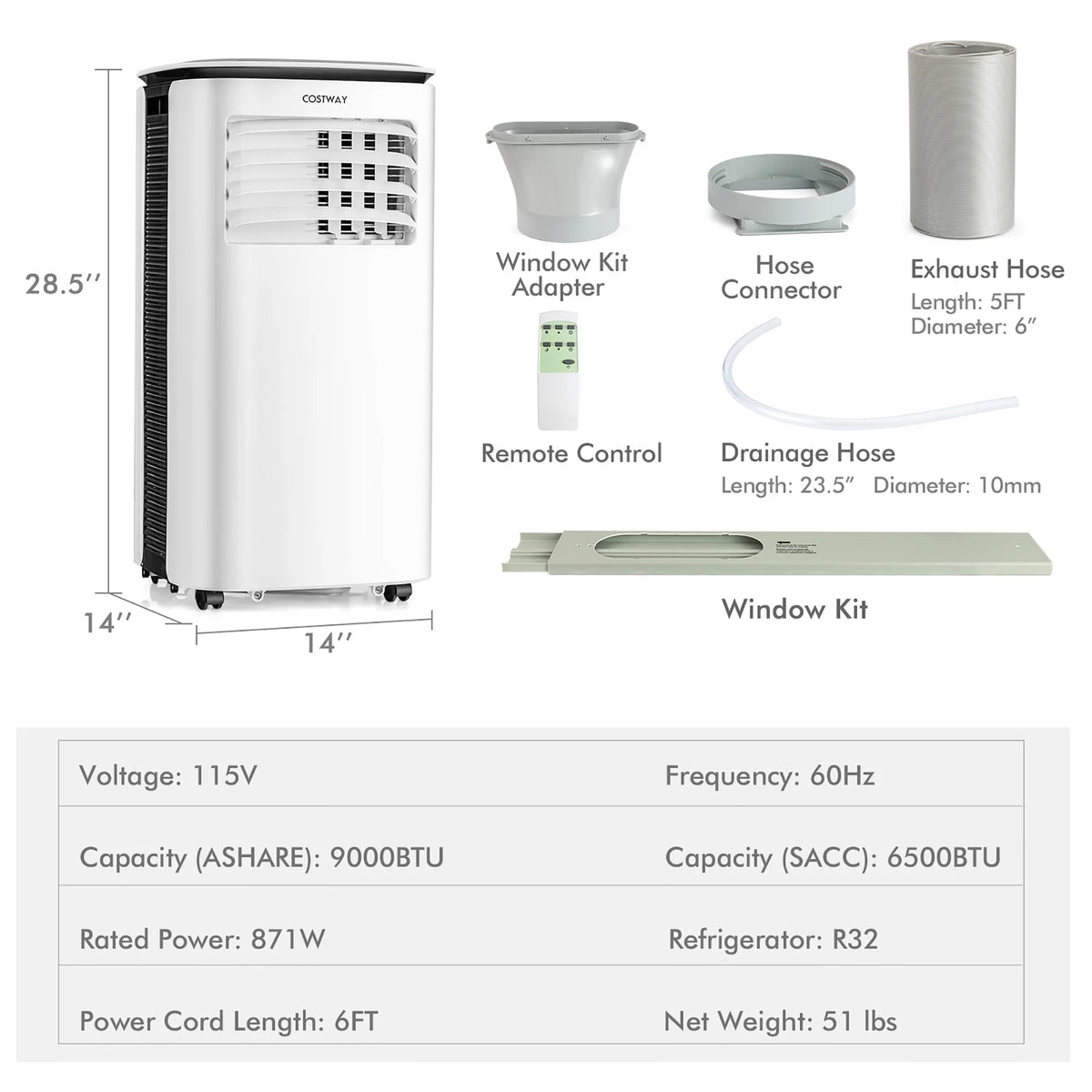 6500 BTU 3 in 1 Portable Air Conditioner O149045