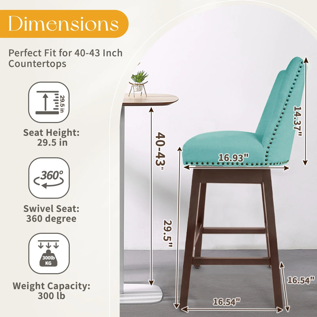 Tiffany Swivel Upholstered Bar Stools Set of 2 A325