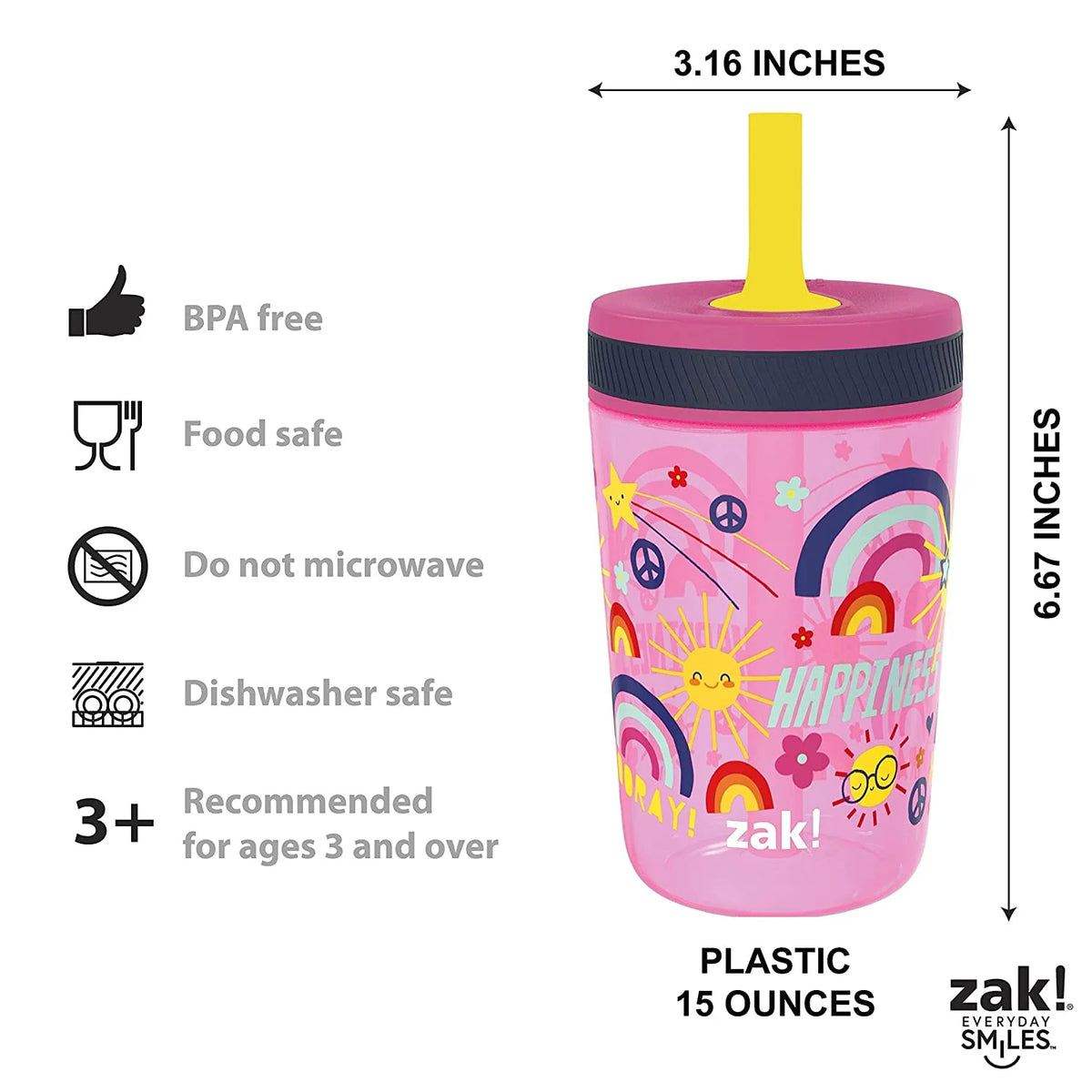 15 oz Tumbler Set with Straw and Screw-On Lid E6858