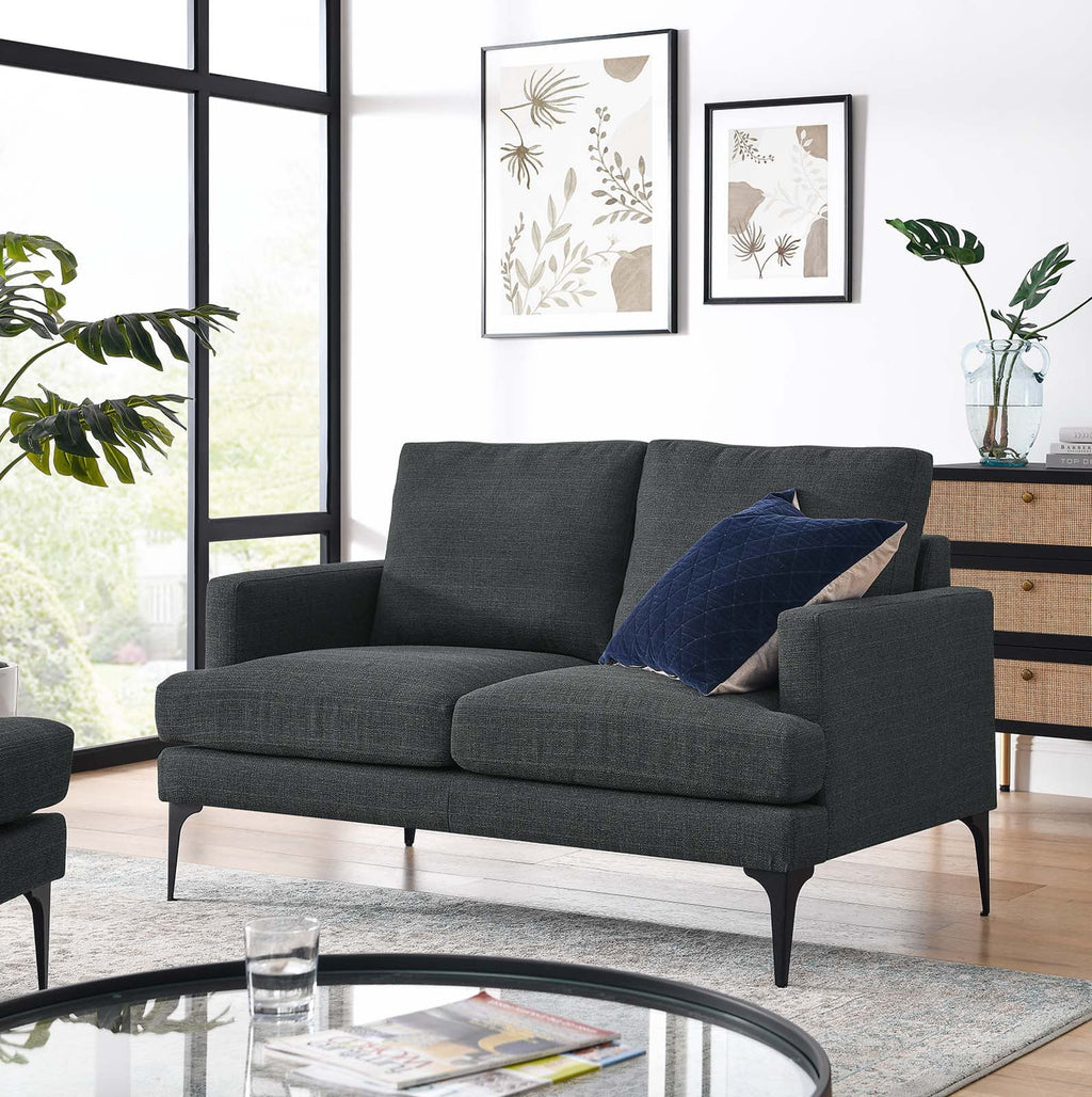 Gray Fabric Loveseat I440