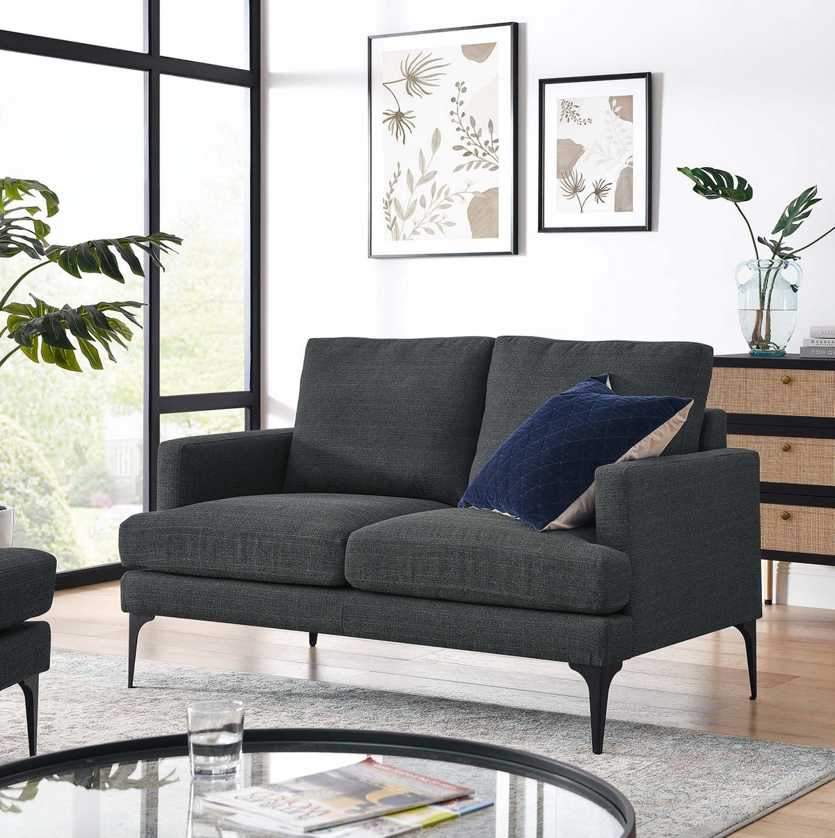 Gray Fabric Loveseat I440