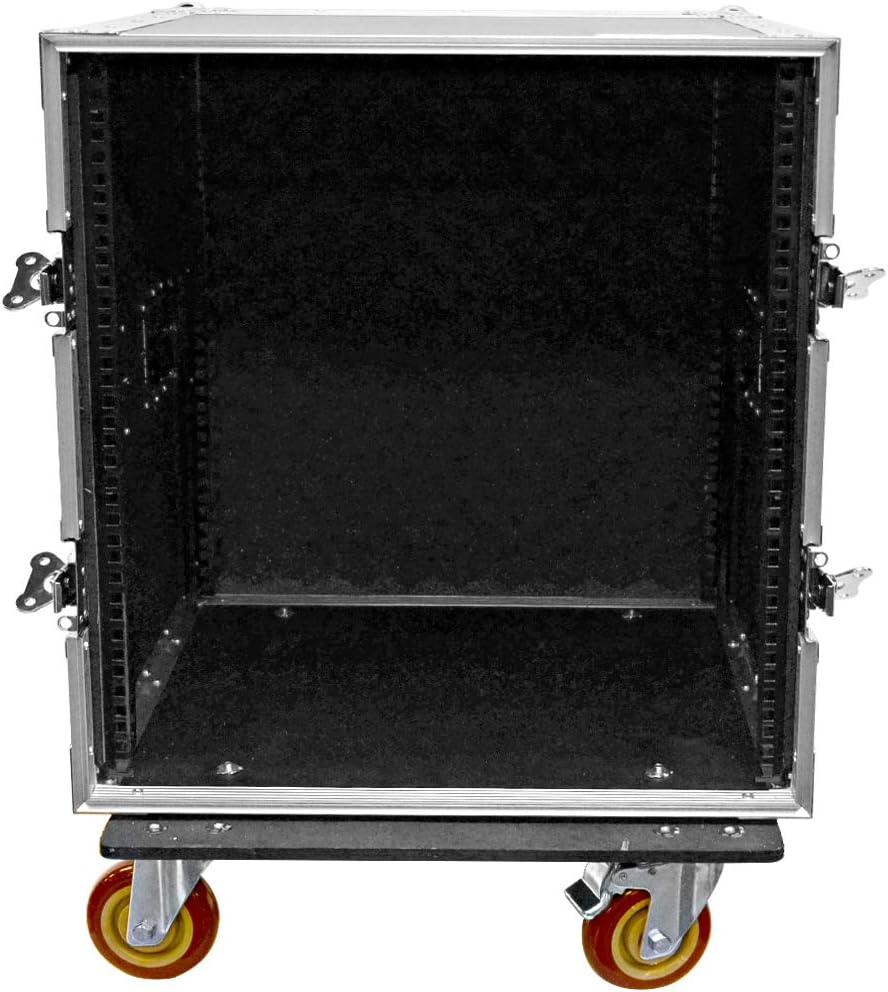 Heavy Duty 12 Space ATA Rack Case with 4 Inch Casters V584