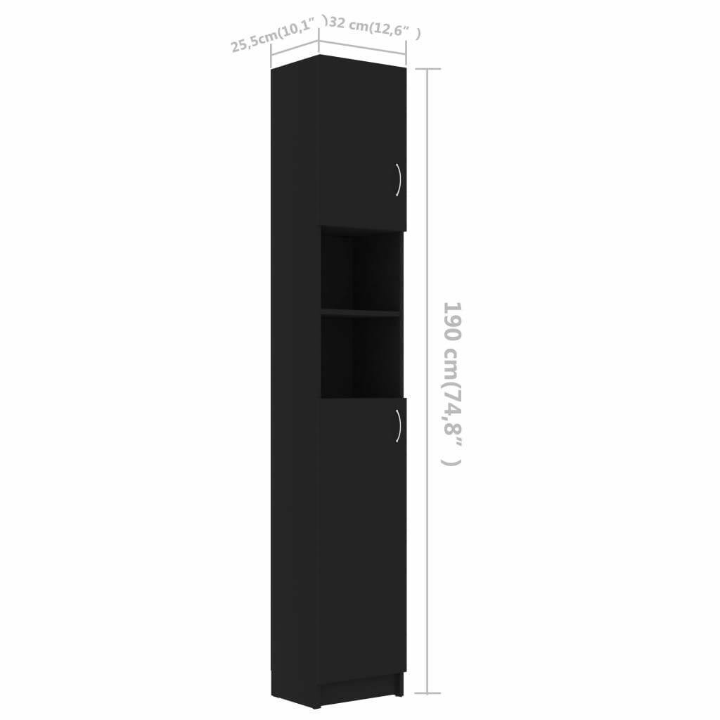 Black Chipboard Bathroom Cabinet O9732